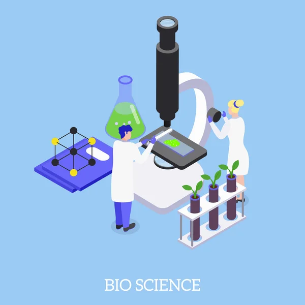 GMO Bio Science Isometric Background — Stock Vector