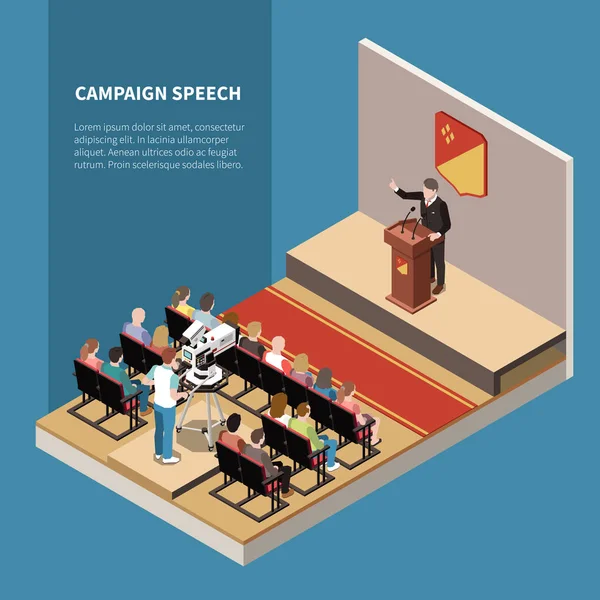 Antecedentes isométricos del discurso de campaña — Vector de stock