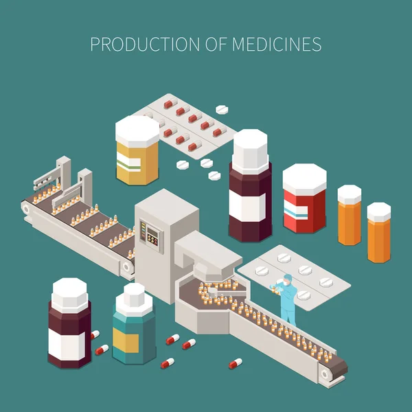 Farmaceutisch productie concept — Stockvector