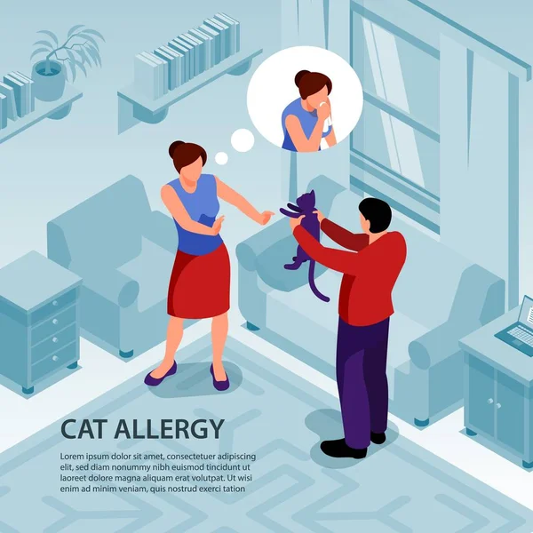 Ilustración de alergia isométrica — Archivo Imágenes Vectoriales