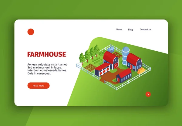 Casa rural Landing Page Diseño — Vector de stock