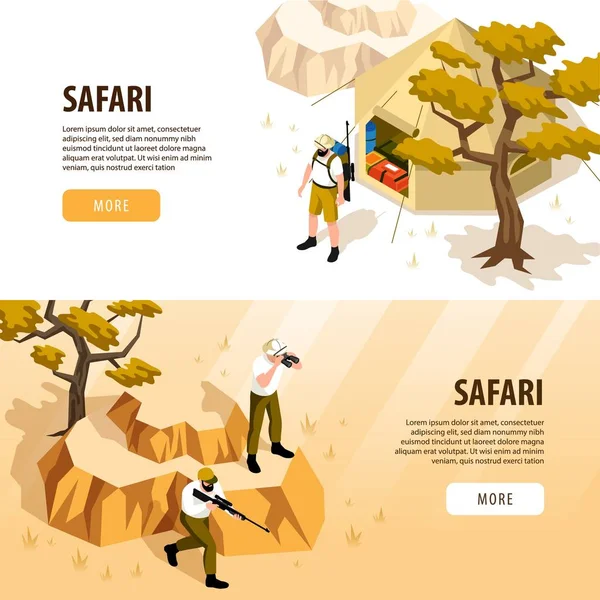 Safari Banners Set — Stock Vector