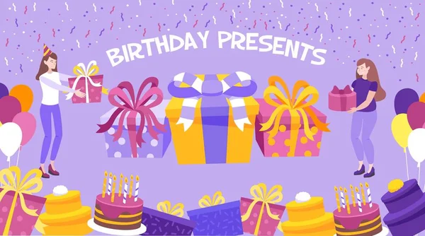 Birthday Present Background — Stok Vektör