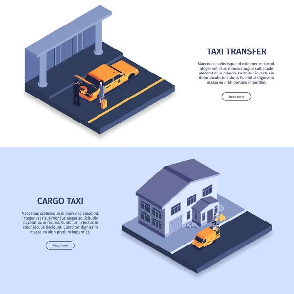 Taxi Transfer horizontale banners — Stockvector