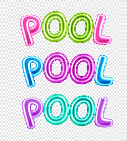 Pool-felirat színes szett — Stock Vector