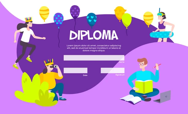 Modèle de diplôme pour enfants — Image vectorielle