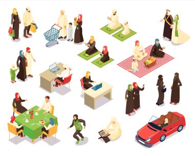 Arap Ailesi Isometric Set