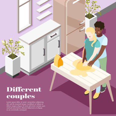 Farklı Çiftler Isometric Posteri
