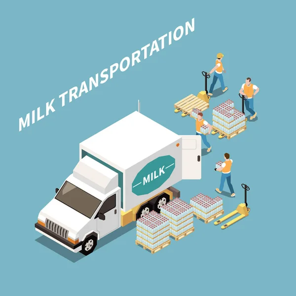 Concepto de transporte de leche — Archivo Imágenes Vectoriales