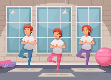 Çocuk Yogası Karikatür Arkaplanı