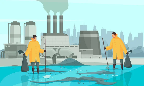 Industriell förorening Vattensammansättning — Stock vektor