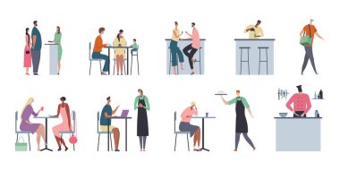 Cafe People Düz Seti