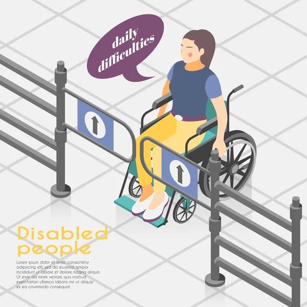 Disabled People Outdoor — Stock Vector