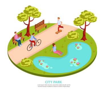 Şehir Parkı izometrik kompozisyon 