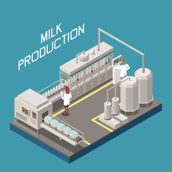 Süt Fabrikası Konsepti — Stok Vektör