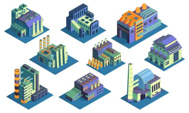 Endüstriyel Fabrikalar Isometric Set