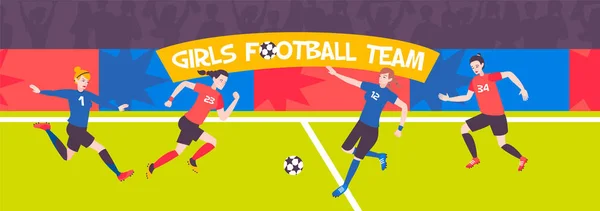 Vrouwelijke voetbalwedstrijd samenstelling — Stockvector