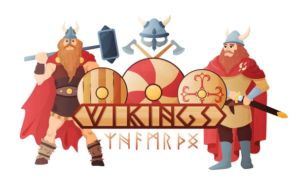 Vikingar Titel Rubrik Sammansättning — Stock vektor