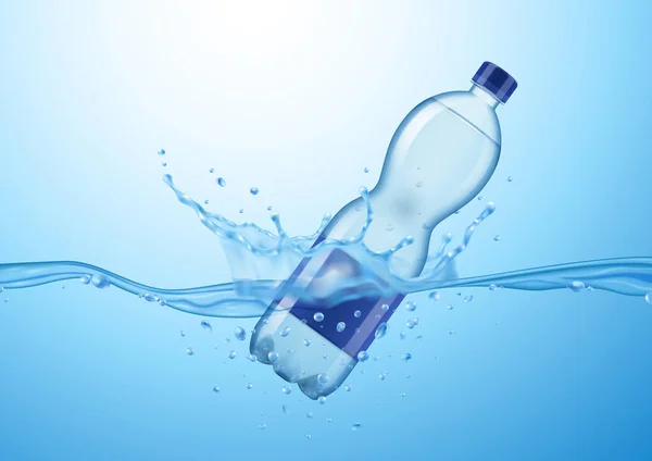 Skład butelki z wodą mineralną — Wektor stockowy