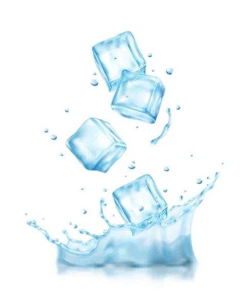 Realistic Ice Water Composition — Stock Vector