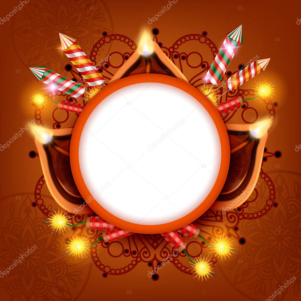 Diwali Lanterns Circle Frame