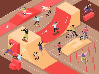 Ekstrem Kentsel Spor Isometric Arkaplanı 
