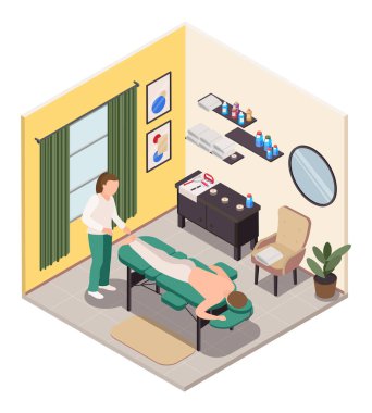 Isometric Masaj Odası Kompozisyonu