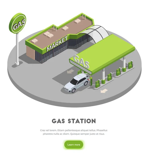 Koncepcja automatycznej stacji benzynowej — Wektor stockowy