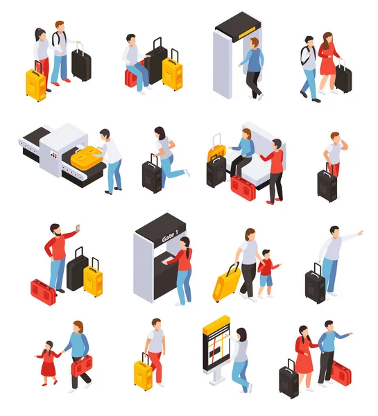 Traveling People Icons Set — Stock Vector