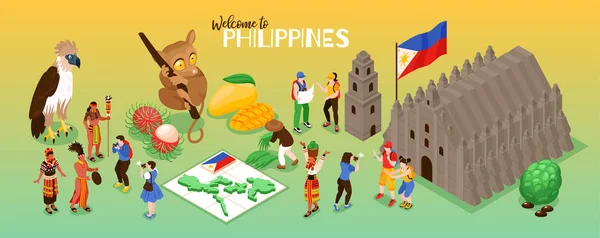 フィリピン旅行のコンセプト — ストックベクタ