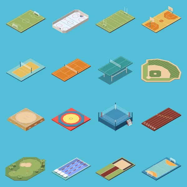 SportFields Isometric Icons Set — стоковый вектор