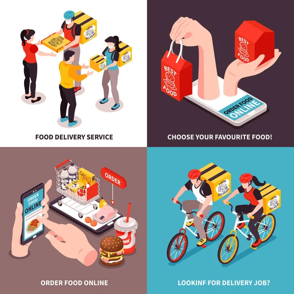 Food Delivery Design Concept — Stock Vector