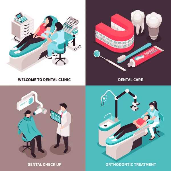 Concepto de diseño de clínica dental — Archivo Imágenes Vectoriales