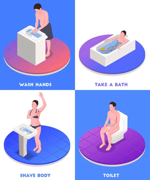 Igiene concetto Icone Set — Vettoriale Stock