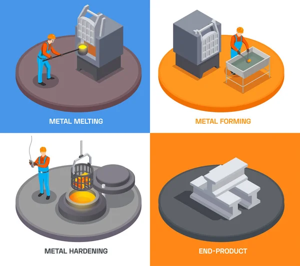 Conceito de projeto de fundição de metalurgia —  Vetores de Stock