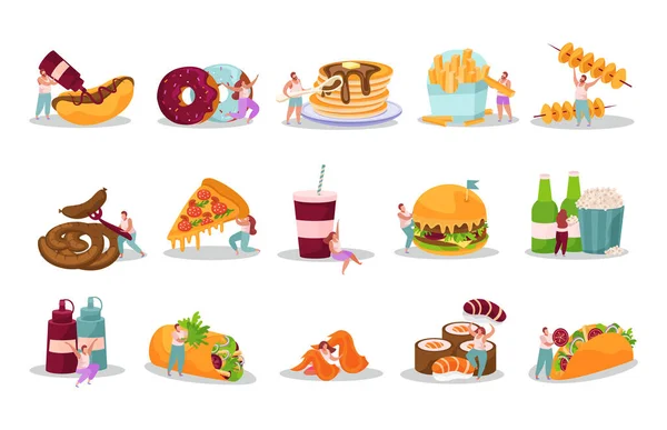 Ensemble d'icônes Fast Food — Image vectorielle