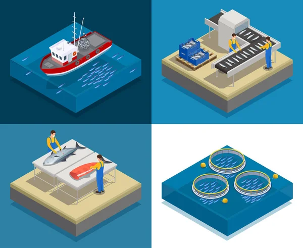Ontwerp van een concept voor de productie van zeevruchten — Stockvector