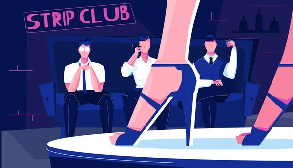 Strip Club Composizione piatta — Vettoriale Stock