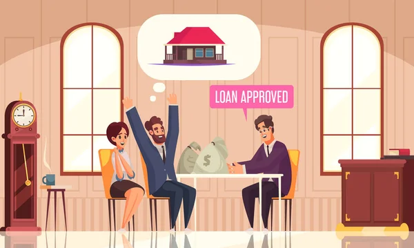 Composição de família aprovada empréstimo — Vetor de Stock