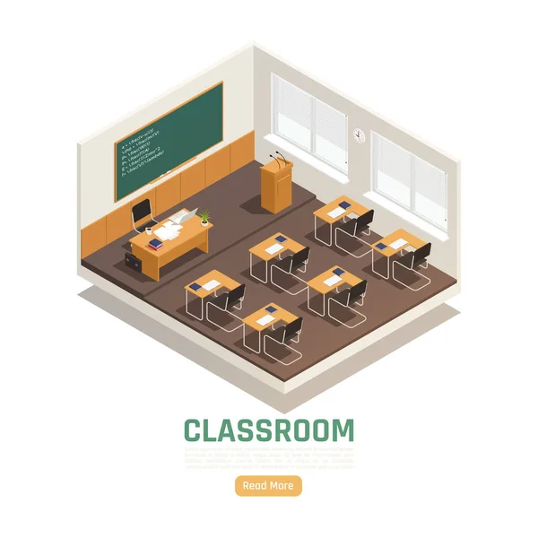 Composição da sala de aula do ensino médio — Vetor de Stock