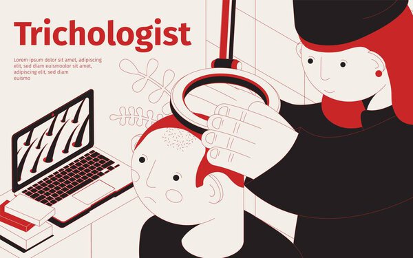 Процедуры трихолога Изометрический фон
