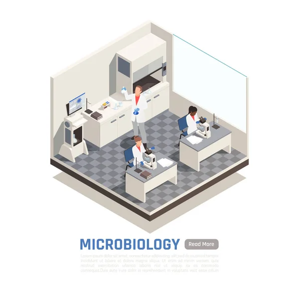 Skład izometryczny mikrobiologii — Wektor stockowy