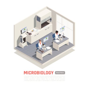 Biyoteknoloji Isometric Illustration