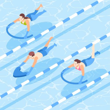 Yüzme Yardımı Isometric Arkaplan 