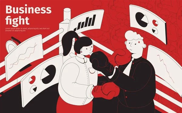 Affiche Isometric Business Fight — Image vectorielle