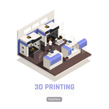 3d Yazdırma Isometric Illustration