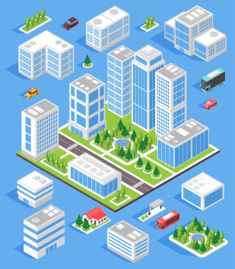 Isometric Şehir Bloğu Bileşimi