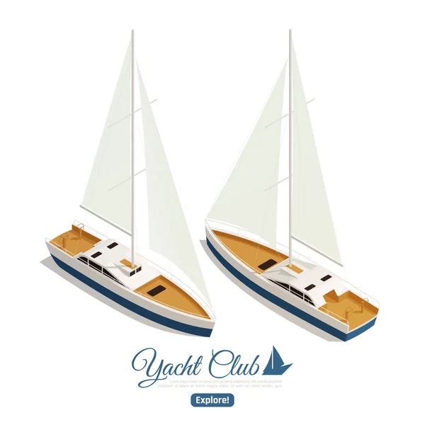 Isometrisches Design des Yachtclubs — Stockvektor
