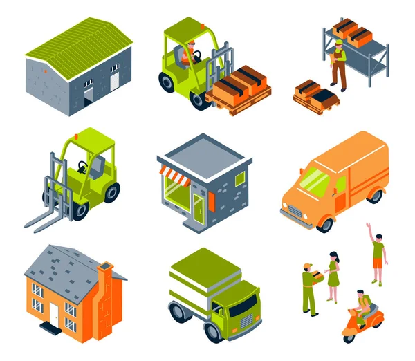 Delivery Infrastructure Icons Collection — 스톡 벡터