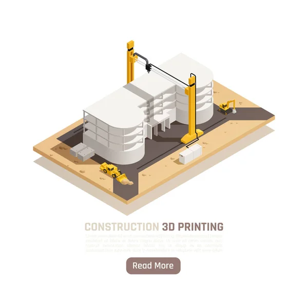 3D-Druck Isometrische Illustration — Stockvektor